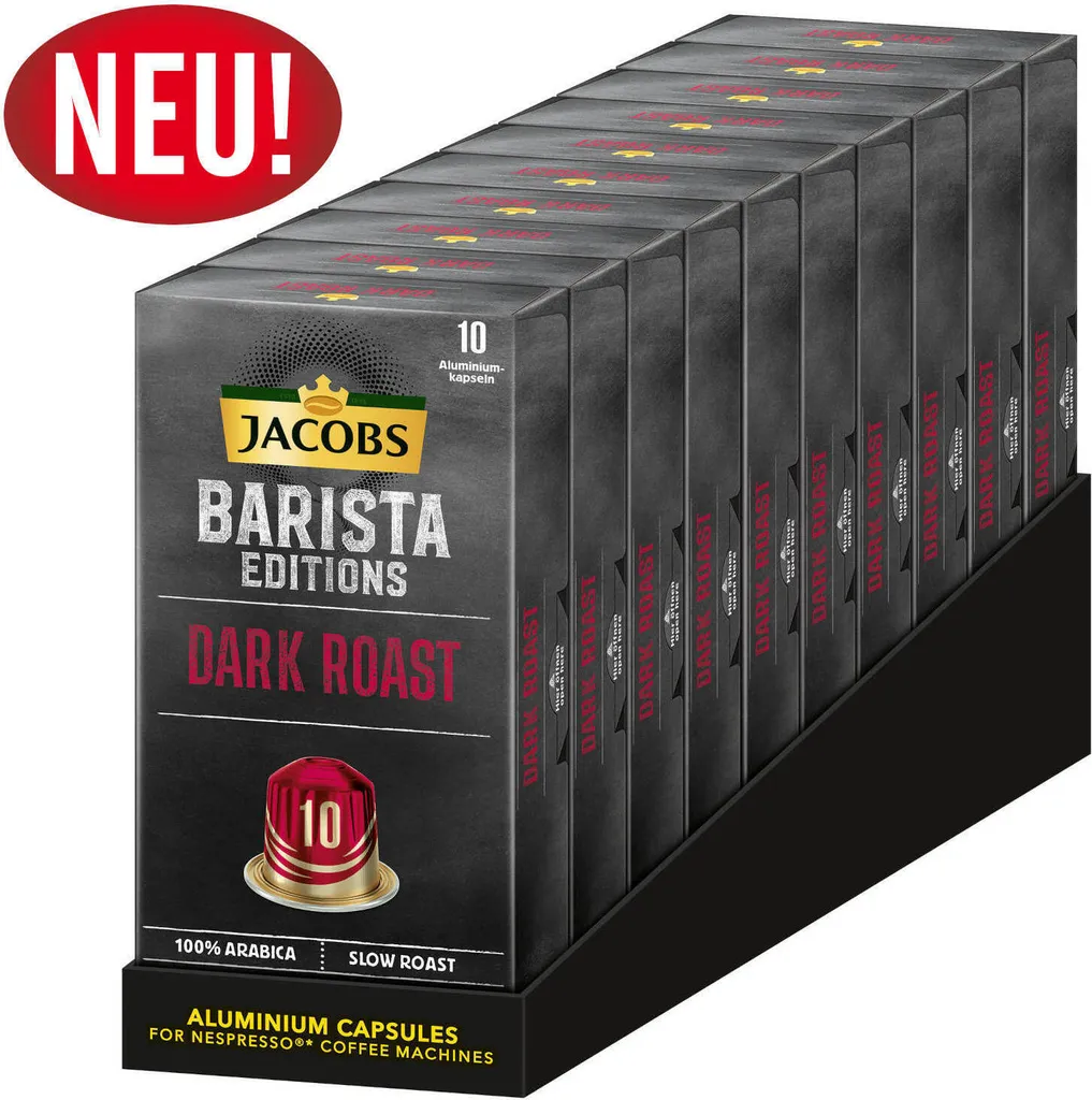 JACOBS Kapseln Barista Editions Dark Roast 10 10x10 Nespresso®* Kompatibel 1 JACOBS Kapseln Barista Editions Dark Roast 10 10x10 Nespresso®* Kompatibel