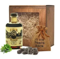 Geschenkbox Alter Dreck Sack Herren Likör Mit 42 Kräutern 0,5L Kräuterlikör Kräuterschnaps 32% Vol