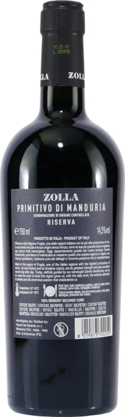 Vigneti Del Salento Zolla Primitivo Di Manduria Riserva DOC 2019 (0,75l) Trocken -Senseo || Tassimo Verkäufe 0c01d94d0775c2382498da99bcd83fc0