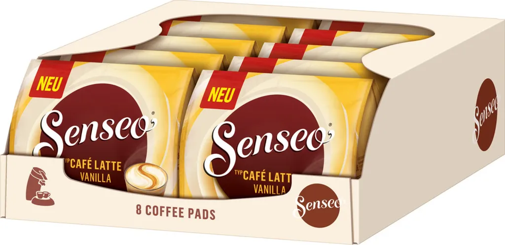 Senseo Café Latte Vanilla 10er Pack Kaffee Pads 10x 8 Pads, 80 Getränke 9 Senseo Café Latte Vanilla 10er Pack Kaffee Pads 10x 8 Pads, 80 Getränke – Bild 9