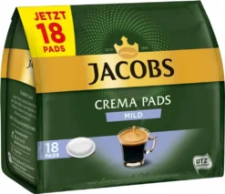 Jacobs Crema Pads Mild | 18 Senseo Kompatible Kaffeepads 118 G -Senseo || Tassimo Verkäufe 13a19a6218f407b03f671af22a0b17be