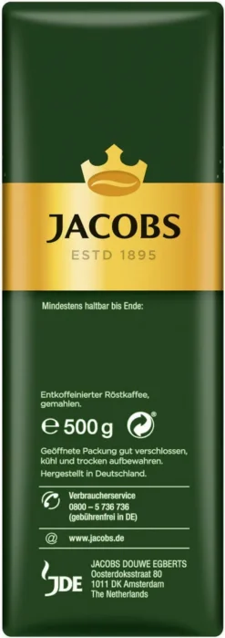 JACOBS Filterkaffee Krönung Entkoffeiniert 6 X 500 G Pulver- Röstkaffee Gemahlen -Senseo || Tassimo Verkäufe 1dd7fa501107f35300daee507b089713