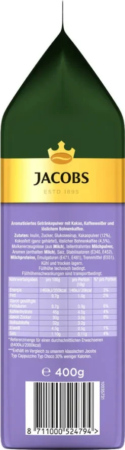 JACOBS Typ Cappuccino Choco So Leicht Mit Milka Geschmack 12 Beutel - 12 X 400g -Senseo || Tassimo Verkäufe 24a1e3819bda8ebda318a456855ae209