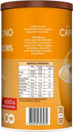 JACOBS Typ Cappuccino 6 Dosen 6 X 400 G -Senseo || Tassimo Verkäufe 24c3b52141eeecff1d35752d78f39817