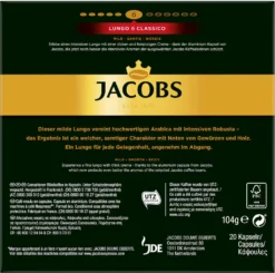 JACOBS Kapseln Nespresso®* Kompatibel Je 20 Kapseln Lungo 6 Classico + Decaffeinato 6 Lungo + Lungo 8 Intenso + Espresso 12 Ristretto - Insgesamt 160 Getränke -Senseo || Tassimo Verkäufe 24ce0f5f4b887000e959df371d0cdd5e 1
