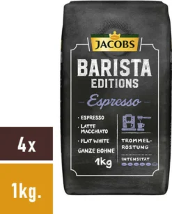 Jacobs Barista Editions Espresso, Bohnenkaffee, Ganze Bohnen, Röstkaffee, Kaffeebohnen, 4 X 1000 G -Senseo || Tassimo Verkäufe 2630bca9ac73955197f54e35eaa5bd11