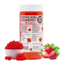 Popping Boba-Fruchtperlen Für Bubble Tea | Erdbeere - Fuchtige Tapioka Perlen Von Bubble Mania 450 G