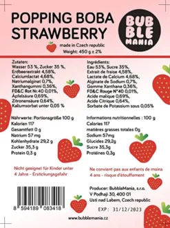 Popping Boba-Fruchtperlen Für Bubble Tea | Erdbeere - Fuchtige Tapioka Perlen Von Bubble Mania 450 G -Senseo || Tassimo Verkäufe 38682e07c262e05b765158dc29c1024f