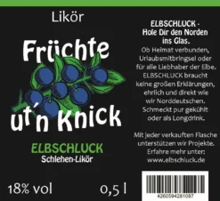 ELBSCHLUCK - UT'N KNICK - Schlehe Likör 18Vol% 0,5L -Senseo || Tassimo Verkäufe 3d3f3ad35d6e58466e0a1abc62f19dd1