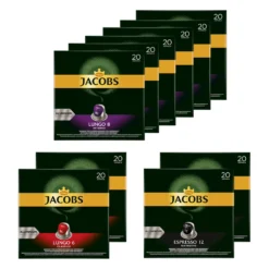JACOBS Kapseln 200 Nespresso®* Kompatibel Lungo 8 & 6 + Espresso 12 Ristretto -Senseo || Tassimo Verkäufe 4e99adfb420282762aa163e4977fc3a1