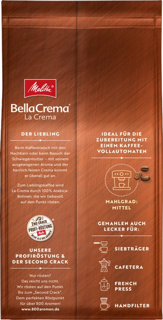 MELITTA Ganze Kaffeebohnen BellaCrema LaCrema 1100 G Vollmundig Ausgewogen 3 MELITTA Ganze Kaffeebohnen BellaCrema LaCrema 1100 G Vollmundig Ausgewogen – Bild 3
