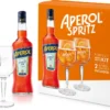 Aperol Geschenkset - Aperol Italiano Aperitivo 0,7L (11% Vol) + 2x Aperol Stilglas / Gläser- [Enthält Sulfite]