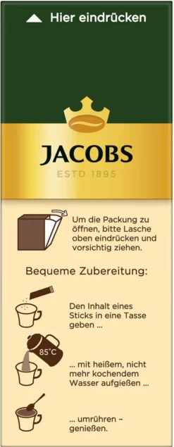 JACOBS Typ Cafe Crema Löslicher Kaffee 12 X 25 Sticks 12 JACOBS Typ Cafe Crema Löslicher Kaffee 12 X 25 Sticks -Senseo || Tassimo Verkäufe 5878cd1f126da5fb4bf5f4cba4ffe121