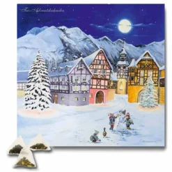XL Tee Adventskalender (48x49cm!) 24 Pyramiden-Beutel, Hochwertige Kräuter-, Früchtetees