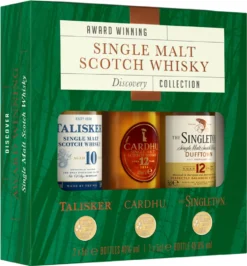 Whisky Explorer Pack Award Winning Single Malt Scotch Whisky Discovery Collection | Talisker 10 Jahre 0,05 L - Cardhu 12 Jahre 0,05 L - Singleton 12 Jahre 0,05 L | 40,0 % Vol - 45,8 % Vol | 0,15 L
