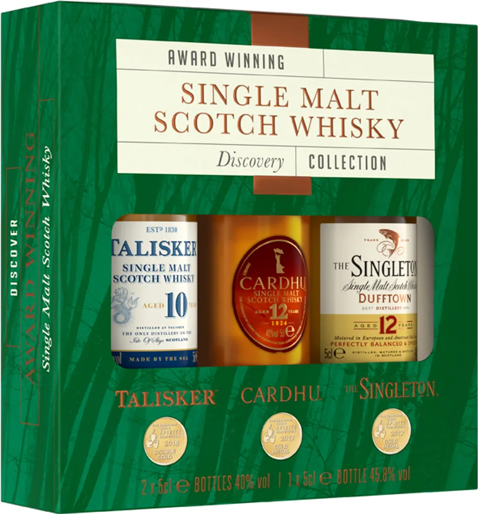 Whisky Explorer Pack Award Winning Single Malt Scotch Whisky Discovery Collection | Talisker 10 Jahre 0,05 L - Cardhu 12 Jahre 0,05 L - Singleton 12 Jahre 0,05 L | 40,0 % Vol - 45,8 % Vol | 0,15 L 1 Whisky Explorer Pack Award Winning Single Malt Scotch Whisky Discovery Collection | Talisker 10 Jahre 0,05 L - Cardhu 12 Jahre 0,05 L - Singleton 12 Jahre 0,05 L | 40,0 % Vol - 45,8 % Vol | 0,15 L