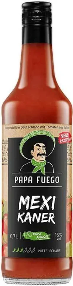 Papa Fuego Mexikaner Mittelscharf Tomatenschnaps Likör 700 Ml