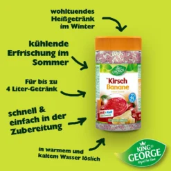 KING GEORGE Kirsch-Banane -Teegetränk 4L 400g PETD | 6er VPE -Senseo || Tassimo Verkäufe 71c0d25aa961c8ada2ead27c8f4237c0