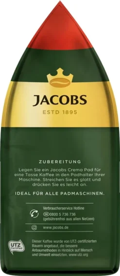 JACOBS Pads Crema Classic UTZ- 5 X 36 Getränke Vorteilspack + 1 Senseo Dose -Senseo || Tassimo Verkäufe 7554381ac29ab3d168b31cf81f1ca556