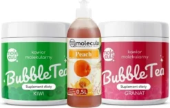 Bubble Tea Set - Kiwi Und Granatapfel, Pfirsichsirup, Tassen Und Strohhalme