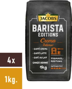 Jacobs Barista Editions Crema Intense, Bohnenkaffee, Ganze Bohnen, Röstkaffee, Kaffeebohnen, 4 X 1000 G -Senseo || Tassimo Verkäufe 7f7fc428b4721534155b44430c8f11cf
