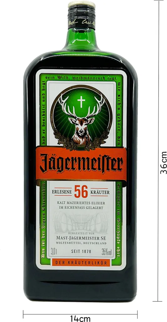 Jägermeister Likör Shot Mit 56 Verschiedenen Kräutern 3000ml 5 Jägermeister Likör Shot Mit 56 Verschiedenen Kräutern 3000ml – Bild 5