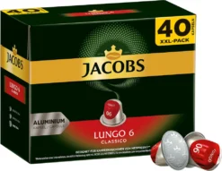 Jacobs Lungo 6 Classico XXL-Pack | 40 Nespresso® Komp. Kapseln -Senseo || Tassimo Verkäufe 84d084b781e342bf4123140854fd62d5 1