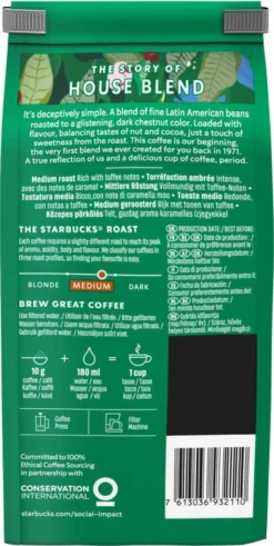 Starbucks House Blend Medium Roast Gemahlener Filterkaffee 200g -Senseo || Tassimo Verkäufe 851c3120939bf3c6e47f3d358eb811fb