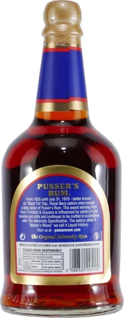Pusser's Navy Rum Original Admiralty Rum 0,7liter