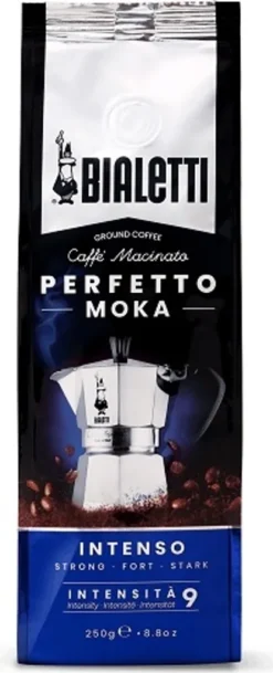 Bialetti Perfetto Moka Stark 250 G, 250 G, Dunkle Röstung, Kaffee, 30% Arabica, 70% Robust, Tasche -Senseo || Tassimo Verkäufe 934036002de8fcd5816b9a0094d1d310