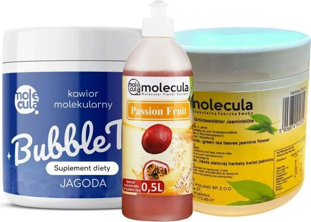 Bubble Tea Set - Blaubeerkugeln, Maracujasirup, Jasmintee, Tassen Und Strohhalme 1 Bubble Tea Set - Blaubeerkugeln, Maracujasirup, Jasmintee, Tassen Und Strohhalme