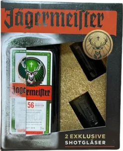 Jägermeister Mit 2 EXKLUSIVEN SHOTGLÄSERN 0,7L Alc. 35% Vol.