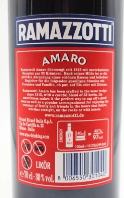 Ramazzotti Amaro Kräuterlikör Aus Italien | 30 % Vol | 0,7 L -Senseo || Tassimo Verkäufe a0a0814e27c55999136bed5b38ea9923