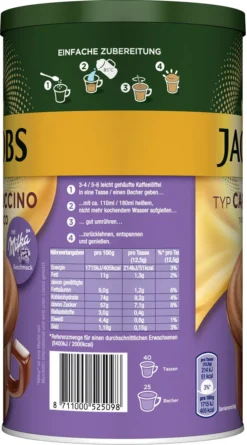 JACOBS Typ Choco Cappuccino 6 X 500 G Dosen Instantkaffee Mit Milka-Geschmack -Senseo || Tassimo Verkäufe a16c0ec6d55ea33ef0666f81d86de939