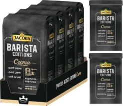 JACOBS Kaffeebohnen Barista Editions Crema Ganze Bohne 4x1 Kg + 2 Alu Dosen Im Barista Design