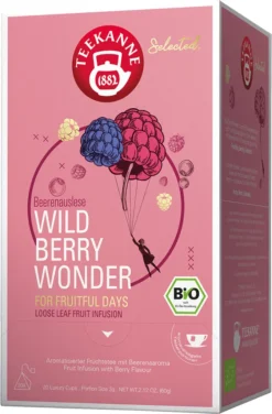 Teekanne Selected Wild Berry Biotee Mit Cup Pyramidenbeutel 60g