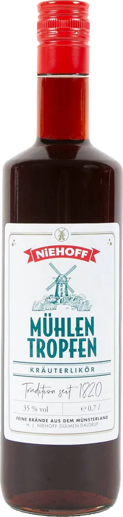 MÜHLENTROPFEN Kräuterlikör Von Niehoff 0,7 L Klare Flasche