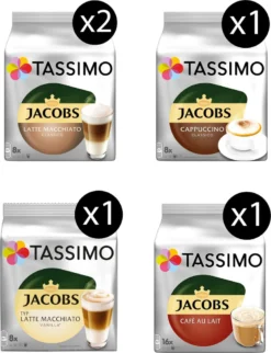 TASSIMO Kapseln Jacobs Lovers Sorten Kaffeekapseln - 48 Getränke Insgesamt