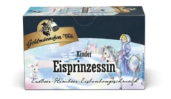 Goldmännchen Kinder Tee Eisprinzessin, Erdbeer-Himbeer-Eisbonbon, Aromatisierter Früchte-Kräutertee, 20 Einzeln Versiegelte Teebeutel