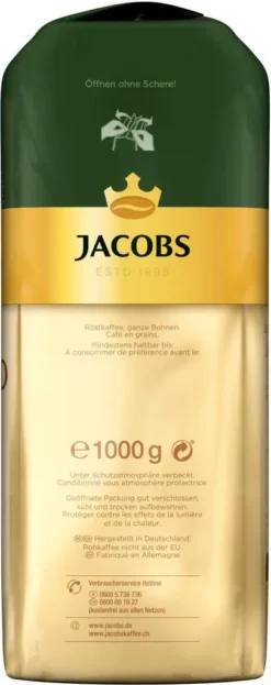 JACOBS Kaffeebohnen Expertenröstung Crema Gold 3 Kg Geröstete Bohnen+ 1 Jacobs Barista Becher+ 1 Dose -Senseo || Tassimo Verkäufe adee64c1de8f7e0578b469b14199ac03 2