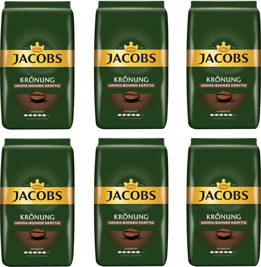 JACOBS Kaffeebohnen Krönung Aroma-Bohne Kräftig 6x500g Ganze Kaffee Bohnen 1 JACOBS Kaffeebohnen Krönung Aroma-Bohne Kräftig 6x500g Ganze Kaffee Bohnen