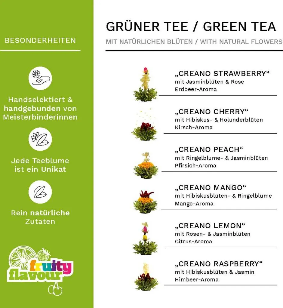 Creano 3er-Set ErblühTee 6er Sets, Grüntee, Weißtee Und Teemix 3 Creano 3er-Set ErblühTee 6er Sets, Grüntee, Weißtee Und Teemix – Bild 3