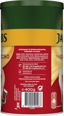 JACOBS Typ Cappuccino 6 X 400 G Dosen Feine Cremigkeit - Viel Schaum -Senseo || Tassimo Verkäufe b26a4aa3db2b83e8dadfb2d330aaafb4