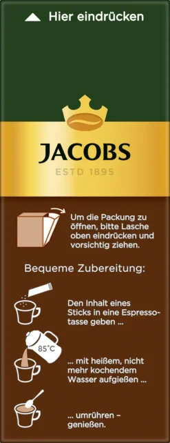 Jacobs Typ Espresso Sticks | Löslicher Kaffee | 25 Portionen 15 Jacobs Typ Espresso Sticks | Löslicher Kaffee | 25 Portionen -Senseo || Tassimo Verkäufe b3cea2dec72db7dbdf0e62ed188f067e