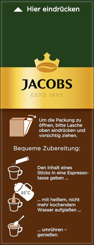 Jacobs Typ Espresso Sticks | Löslicher Kaffee | 25 Portionen 5 Jacobs Typ Espresso Sticks | Löslicher Kaffee | 25 Portionen – Bild 5