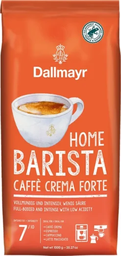 Dallmayr Home Barista Caffè Crema Forte Bohne 1kg - Kaffeebohnen Kaffee Espresso Bohnen