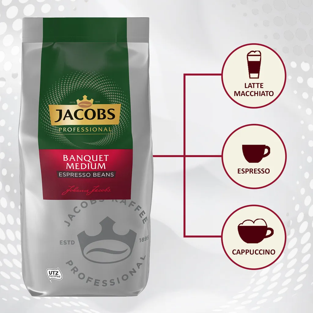 JACOBS Professional Kaffeebohnen Banquet Medium Espresso Bohnen 2 X 1 Kg 5 JACOBS Professional Kaffeebohnen Banquet Medium Espresso Bohnen 2 X 1 Kg – Bild 5