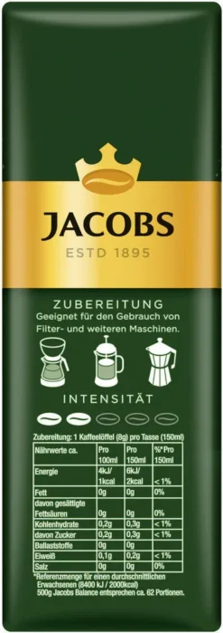 JACOBS Krönung Balance Filterkaffee 12 X 500 G Gemahlener Röstkaffee -Senseo || Tassimo Verkäufe beaf445dc74f860a57477def028e588d