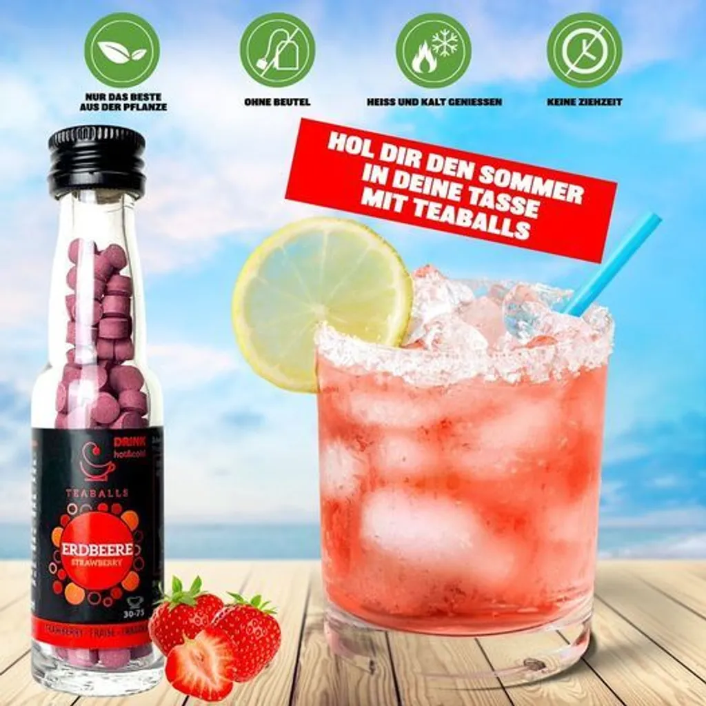 TEABALLS - Erdbeere (1x 8g) | BLACK SELECTION | 30-60 Tassen Tee 7 TEABALLS - Erdbeere (1x 8g) | BLACK SELECTION | 30-60 Tassen Tee – Bild 7