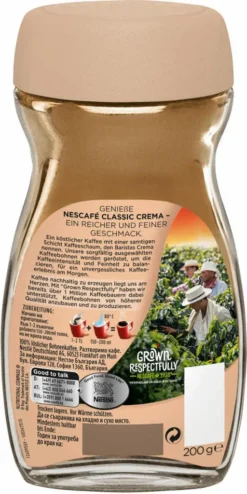 Nescafé® Nescafé Classic Crema | Löslicher Kaffee | 200g -Senseo || Tassimo Verkäufe c5694985e038f056ac50b707f9427a33